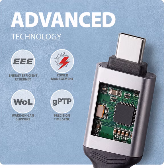 AXAGON ADE-CM30, USB-C Gigabit Ethernet adaptér s integrovaným sieťovým CAT6 káblom RJ-45 (3 m)