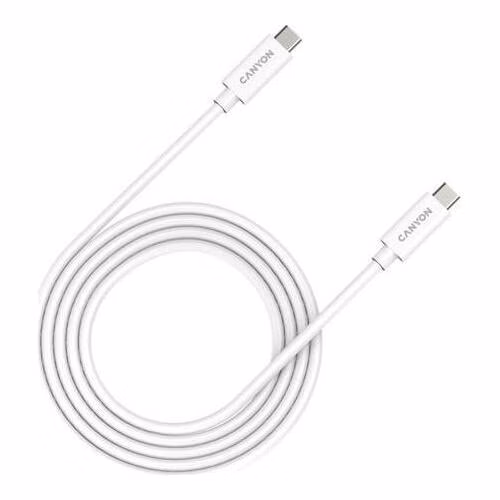 Canyon UC-42, 2 m kábel USB-C / USB-C, 48V/5A, výkon 240W EPR, 20GBPS, pre notebooky, E-mark čip, biely