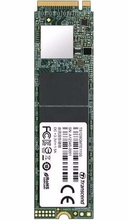 TRANSCEND MTE110S 128GB SSD disk M.2 2280, PCIe Gen3 x4 NVMe 1.3 (3D TLC), 1500MB/s R, 400MB/s W