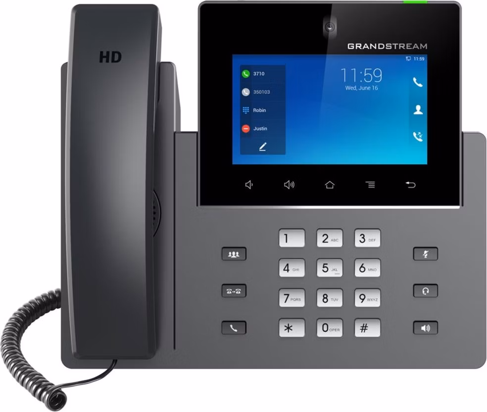 Grandstream GXV3450 VoIP telefon, 16x SIP, barevný dotykový 5" displej, 2x Gbps RJ45, PoE, DualBand WiFi, BT. USB