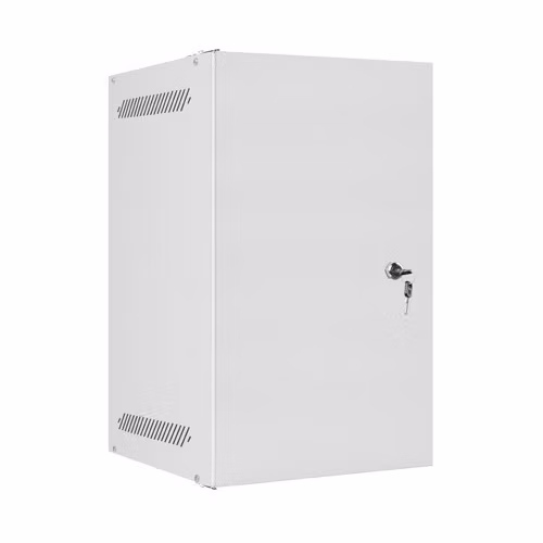 LANBERG RACKOVÁ SKŘÍŇ 10" PRO MONTÁŽ NA STĚNU 9U/280X310 PRO VLASTNÍ MONTÁŽ S KOVOVÝMI DVEŘMI ŠEDÁ (PLOCHÉ BALENÍ)