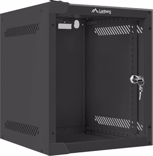 LANBERG RACKOVÁ SKRIŇA 10" PRE MONTÁŽ NA STENU 6U/280X310 (FLAT PACK) S PRESKLENÝMI DVERMI ČIERNA