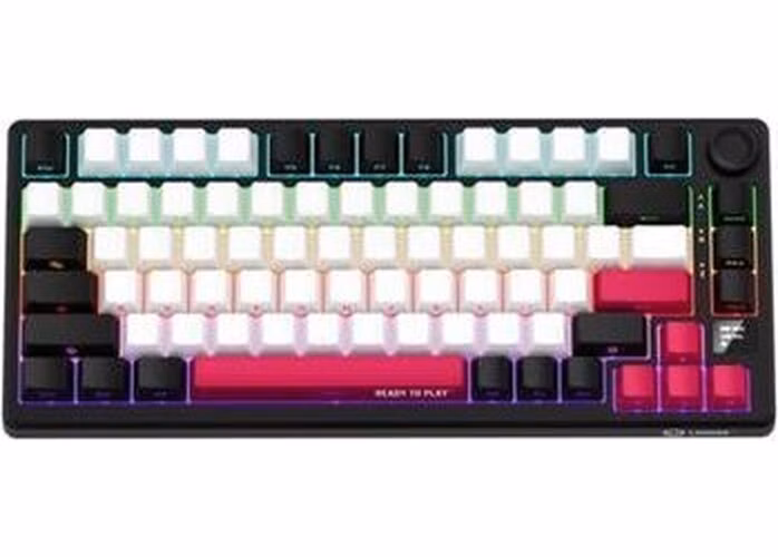 Lorgar KBP7075, Pro bezdrôtová mechanická herná klávesnica, Wireless 2.4 GHz/ BT 5.0, 75%, Displ., SK/CZ layout, čiern