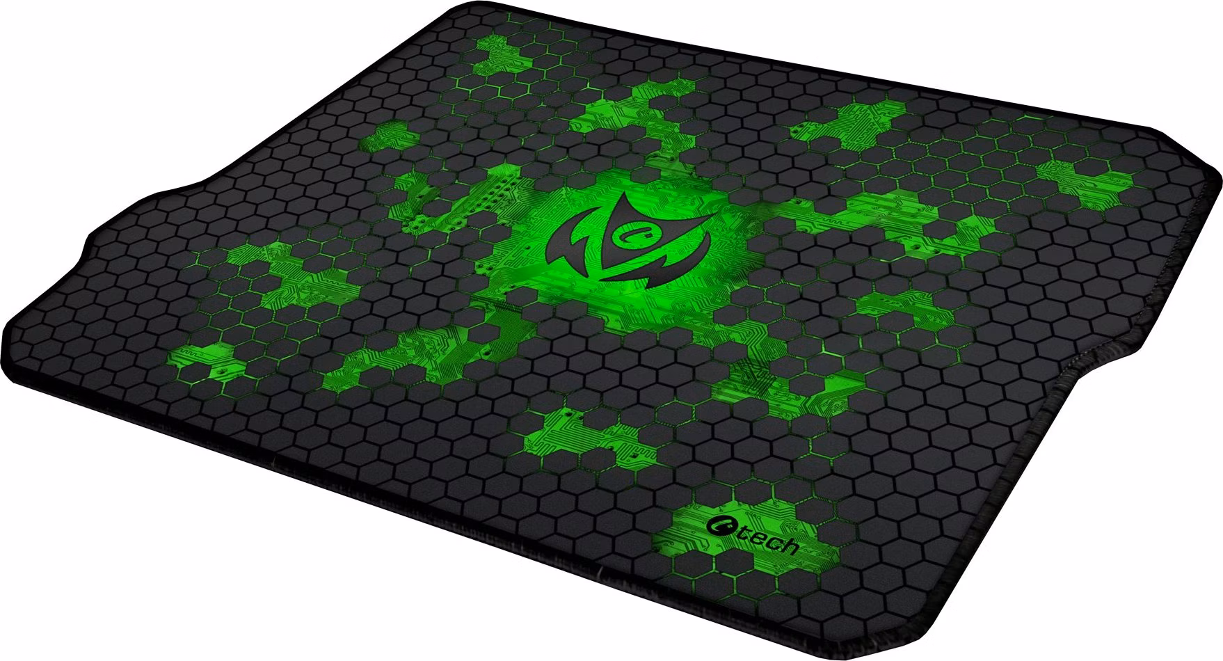 C-TECH Herní podložka pod myš ANTHEA CYBER GREEN, 320x270x4mm, obšité okraje