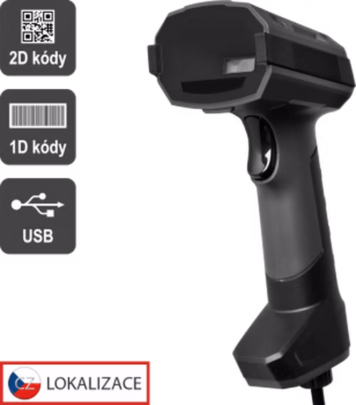 Virtuos HT-857 - CCD 2D průmyslová čtečka, USB, tmavě šedá