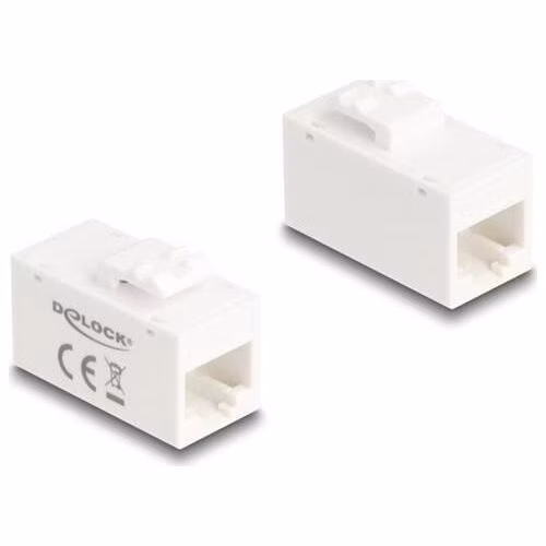 Delock Keystone Modul RJ45 jack na RJ45 jack Cat.6A UTP bílá