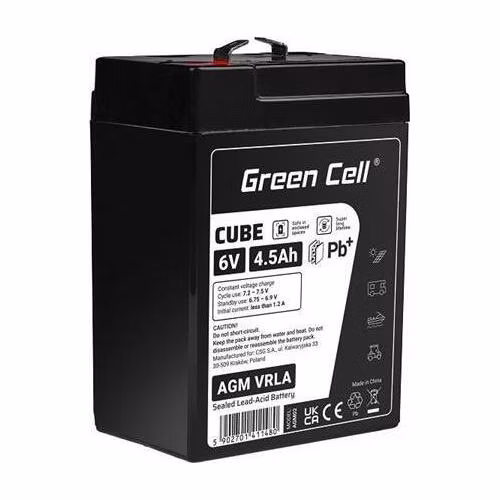 Green Cell CUBE AGM IP54 6V 4Ah VRLA Battery Gel deep cycle scooter mower boat barge mower tractor fishing boat