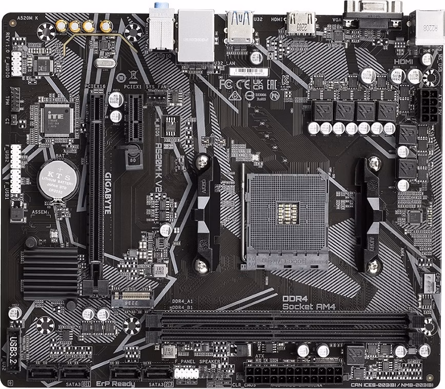 GIGABYTE MB Sc AM4 A520M K V2, AMD A520M, 2xDDR4, 1xHDMI, 1xVGA, mATX