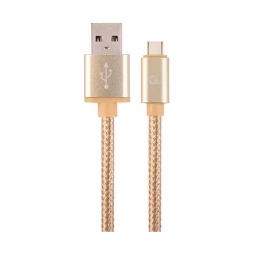 GEMBIRD CABLEXPERT Kabel USB 2.0 AM na Type-C kabel (AM/CM), 1,8m, opletený, zlatý, blister