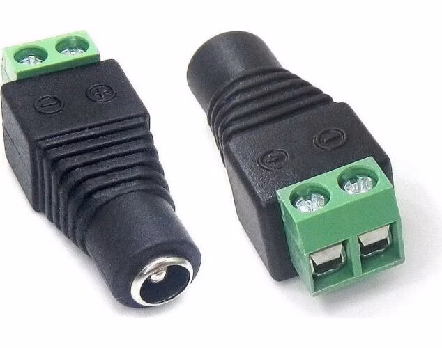 XtendLan Napájecí redukce plug/šroub - SAMICE 5,5/2,1mm (ke zdroji) na šroubovou svorkovnici