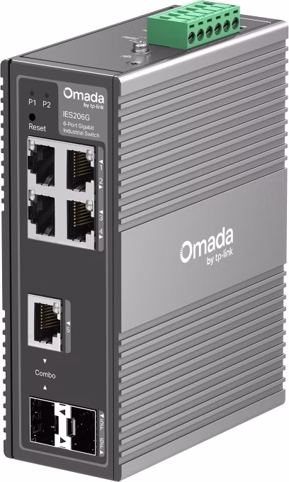TP-Link IES206G - 6-portový Omada Industry Switch, 4x GLAN, 1x SFP, 1x Combo Gigabit SFP
