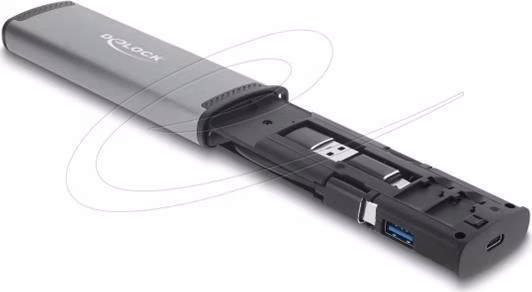 Delock USB 5 Gbps čtečka karet se sloty na karty SD a Micro SD a přihrádkami k uložení paměťových karet