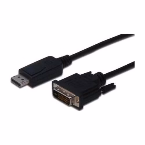 Digitus Adaptérový kabel DisplayPort, DP - DVI (24 + 1) M / M, 3,0 m, s blokováním, kompatibilní s DP 1.1a, CE, bl