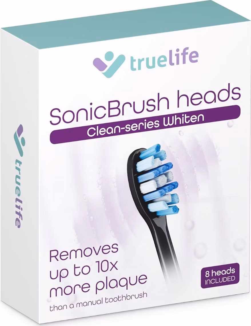 TrueLife SonicBrush Clean-series heads Whiten black 8 pack