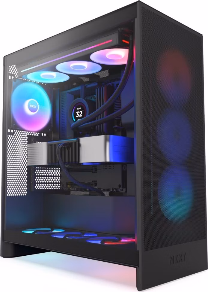 POŠKOZENÝ OBAL - NZXT skříň H7 Flow RGB edition / ATX / 1x360mm RGB core fan/ USB-C / 2x USB / proskl. bočnice / mesh panel / ...