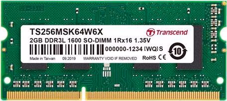Transcend SODIMM DDR3 2GB 1600Mhz, 1Rx16, CL11