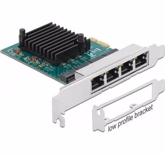 Delock PCI Express x1 karta na 4 x Gigabit LAN