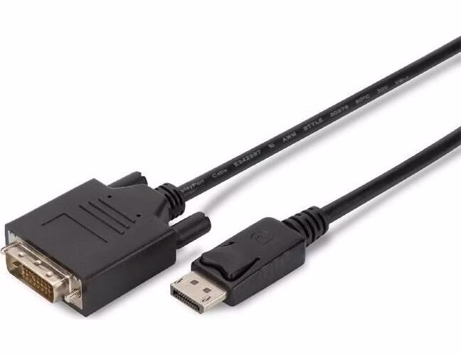 Digitus DisplayPort adapter cable, DP - DVI (24+1) M/M, 3.0m, w/interlock, DP 1.1a compatible, CE, bl