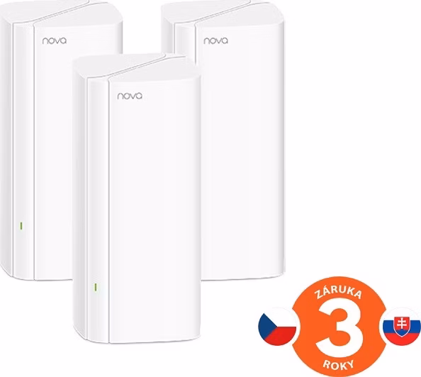 Tenda Nova EX12 (3-pack) WiFi 6 AX3000 Mesh Gigabit system, 9xGLAN/GWAN, WPA3, VPN, CZ aplikace