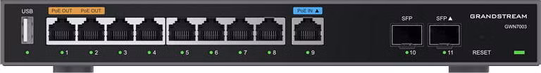 Grandstream GWN7003 VPN router 2 SFP, 9 Gb porty / 1 PoE in, 2 PoE out