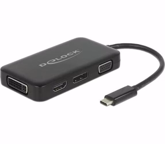 Delock Adaptér USB Type-C™ Stecker > VGA / HDMI / DVI / DisplayPort samice černý