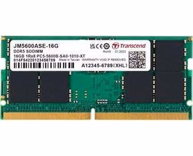 Transcend paměť 16GB JM DDR5 5600 SO-DIMM 1Rx8 2Gx8 CL46 1.1V