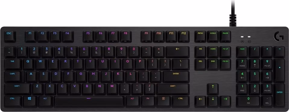 Logitech herní klávesnice G512 LIGHTSYNC RGB/ mechanická/ GX Red/ USB/ US layout/ Carbon