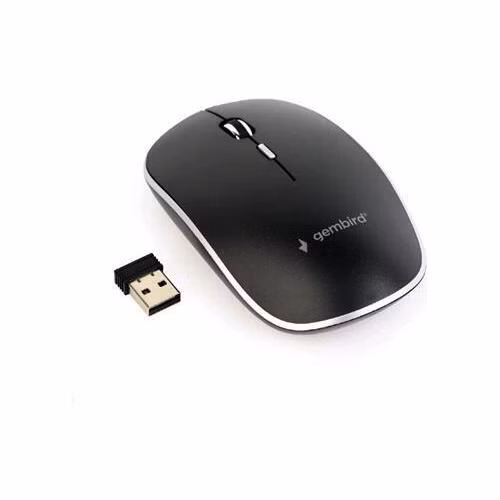 Gembird Myš MUSW-4B-01, černá, bezdrátová, USB nano receiver