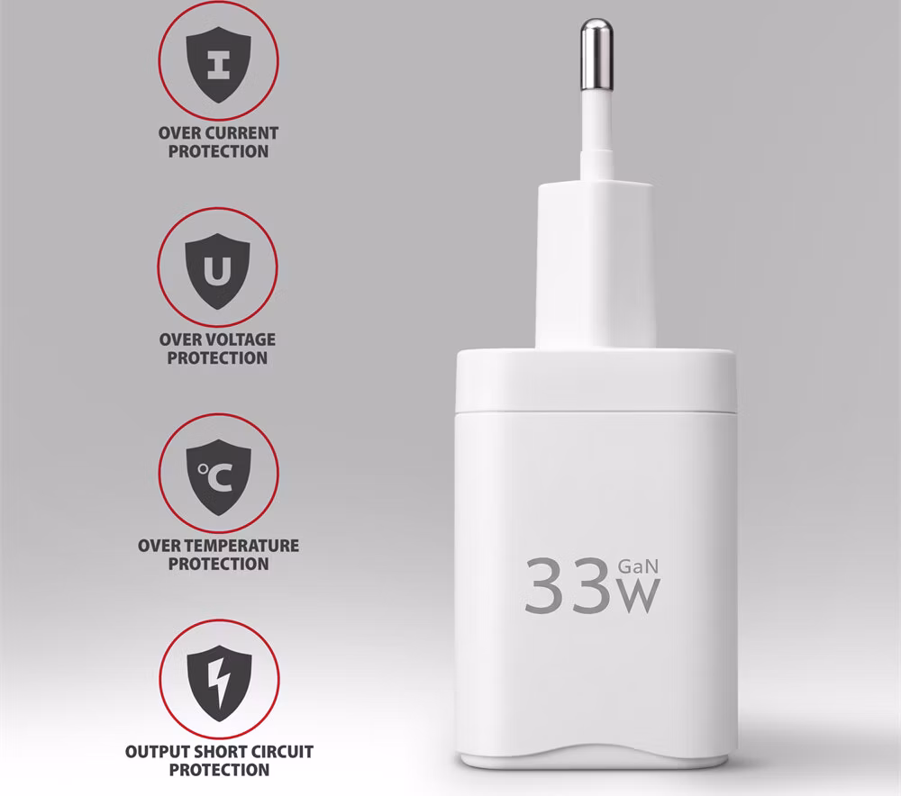 AXAGON ACU-PQ33W, GaN nabíjačka do siete 33W, USB-A+USB-C, PD3.0/PPS/QC4+/SFC2.0/Apple, biela