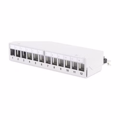 DIGITUS Modular Desktop Patch Panel, stíněný 12 portů, světle šedá