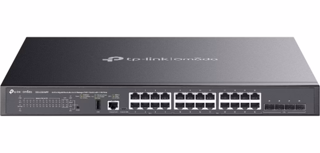 TP-Link SG5428XMPP, Omada 24-Port Gigabit Smart L3 PoE++ Switch, 16x PoE+, 8x PoE++, 4x 10GB SFP+, 500W PoE budget