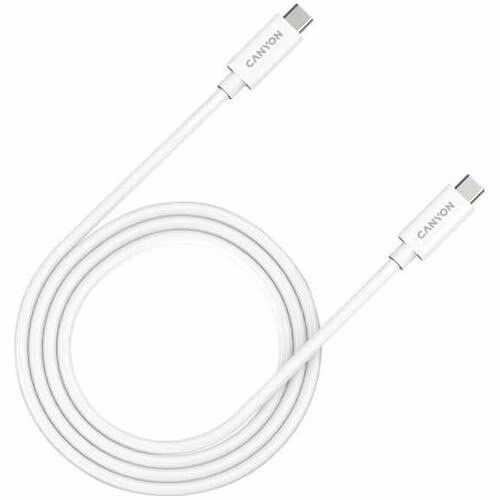 Canyon UC-44, 1 m kábel USB-C / USB-C, 48V/5A, výkon 240W EPR, 400GBPS, pre notebooky, E-mark čip, biely