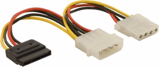 Delock Power Adapter Molex 4-pin samec na SATA 15-pin + Molex 4 pin samice