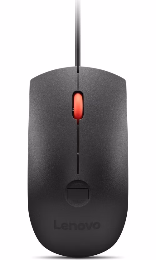 Lenovo Fingerprint Biometric USB Mouse Gen 3/Kancelářská/Optická/2 000 DPI/Drátové USB-A/Černá