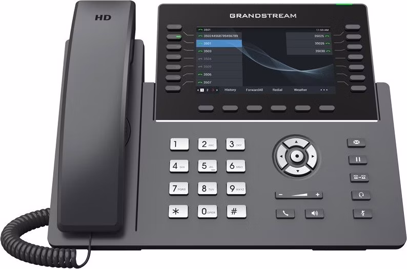 Grandstream GRP2650 VoIP telefon, 6x SIP, barevný 5" displej, 2x Gbps RJ45, PoE, DualBand WiFi, BT, 1x USB