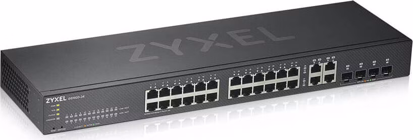 Zyxel GS1920-24v2, 28 Port Smart Managed Switch 24x Gigabit Copper and 4x Gigabit dual pers., hybrid mode, standalone or NebulaFle