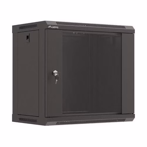 LANBERG 19" RACKOVÁ SKŘÍŇ PRO MONTÁŽ NA STĚNU 9U/540X350 (FLAT PACK) S PROSKLENÝMI DVEŘMI ČERNÁ