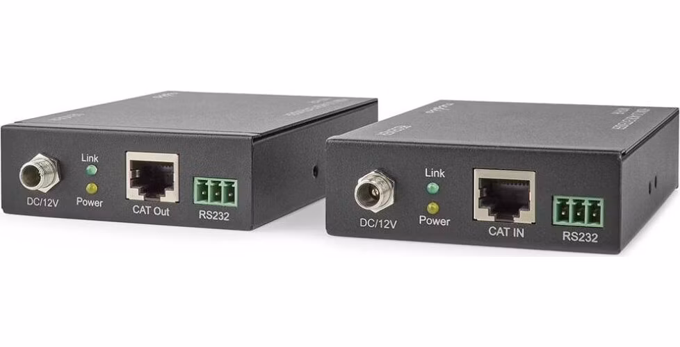 NEDIS HDMI extender/ přes Cat6/ do 60 m/ 4K@60Hz/ 18 Gbps/ HDMI/ LAN/ RS-232/ kov/ antracit