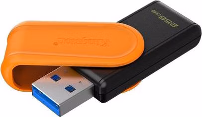 KINGSTON 256GB Portable USB 3.2 Gen 1 DataTraveler Exodia S (Black/Orange)