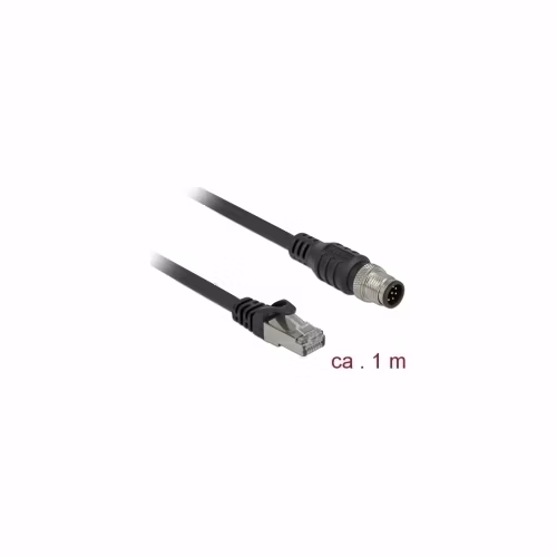 Delock Kabel s konektorem RJ45 na konektor M12 8 pin A-kódování Cat.5e SFTP 1 m