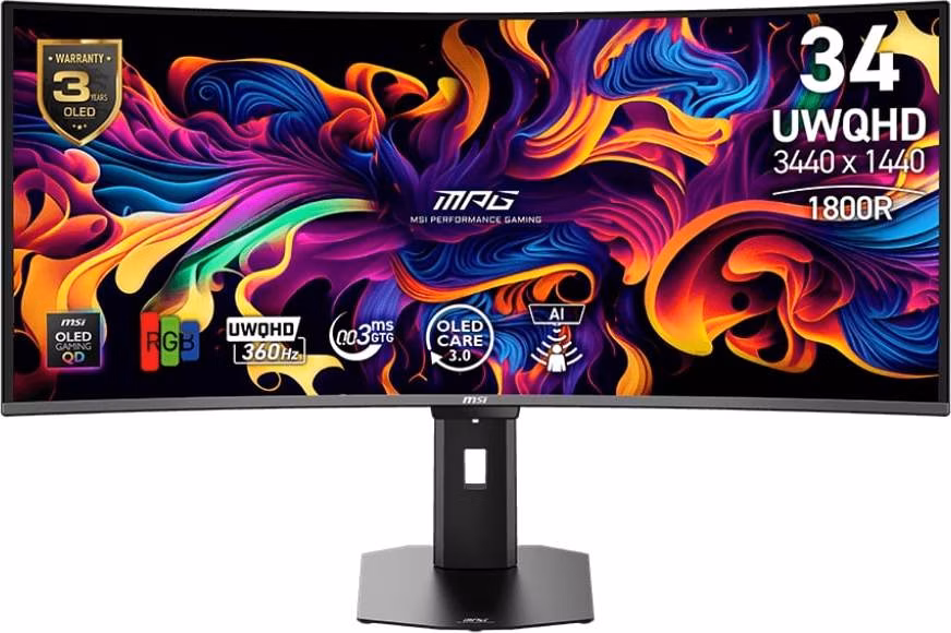 MSI MPG/341CQR QD-OLED X36/34"/QD-OLED/wQHD/360Hz/0,03ms/Čierna/3R