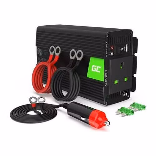 Green Cell Měnič napájení Power Inverter do auta UK verze 24V na 230V 300W / 600W s USB