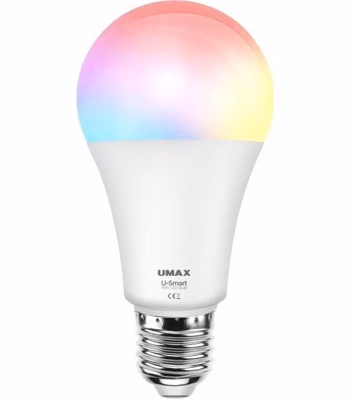 UMAX chytrá LED žárovka U-Smart Wifi Bulb/ Wi-Fi/ E27/ 8W/ 110-250V/ čeština/ RGB/ stmívatelná