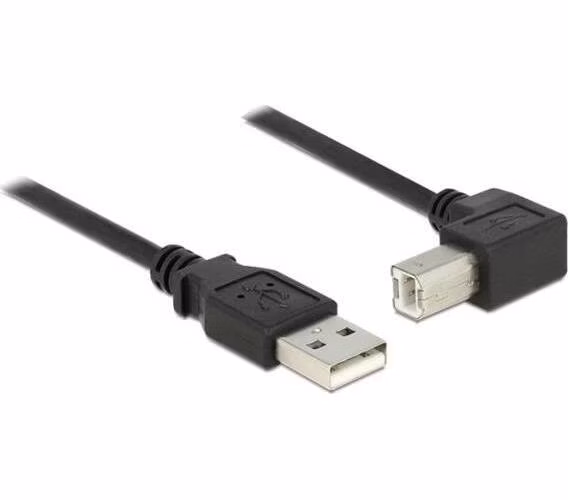 Delock kabel USB 2.0 A samec > USB 2.0 B samec, pravoúhlý, 2 m