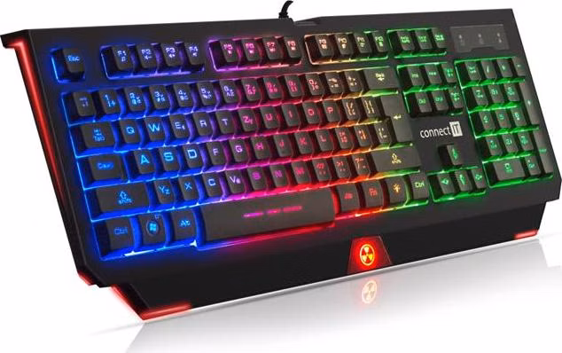CONNECT IT BATTLE RNBW klávesnice pro hráče, vícebarevné podsvícení, USB