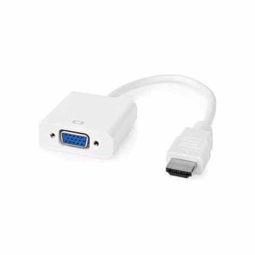 Nedis CCGB34900WT02 - HDMI™ – VGA Kabel | Konektor HDMI™ - VGA Zásuvka + 3,5mm výstup | 0,2 m | Bílá barva