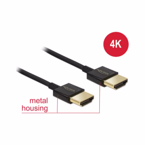 Delock Kabel High Speed HDMI s Ethernetem - HDMI-A samec > HDMI-A samec 3D 4K 3 m aktivní Slim Premium