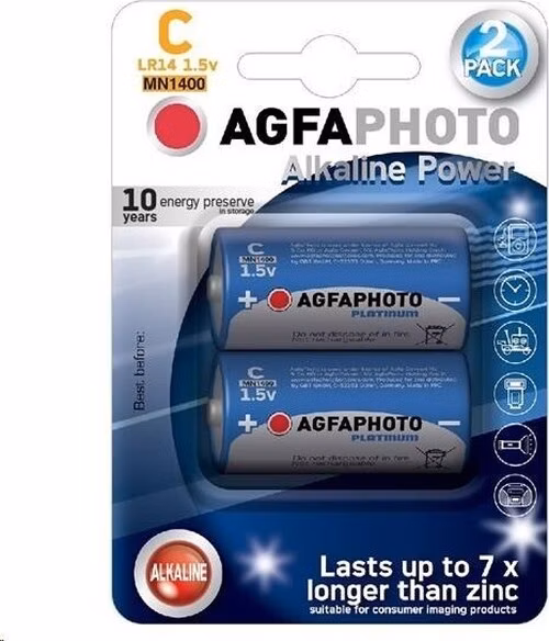 AgfaPhoto Power alkalická batéria 1.5V, LR14/C, blister 2ks