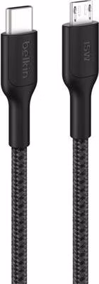 Belkin BOOST CHARGE™ PRO USB-C/microUSB, 1m, černý - odolný