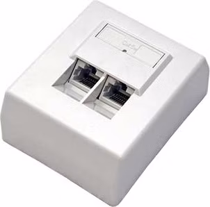 Zásuvka Profi FTP 2 port, Cat5e na om. biela